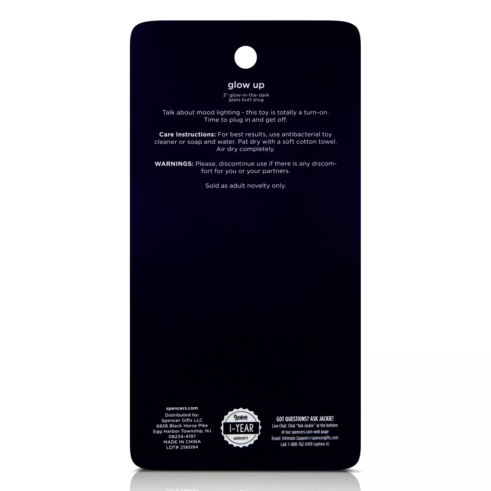 Glow in the Dark Glow Up Butt Plug 3 Inch - Hott Love Extreme at Spencer's