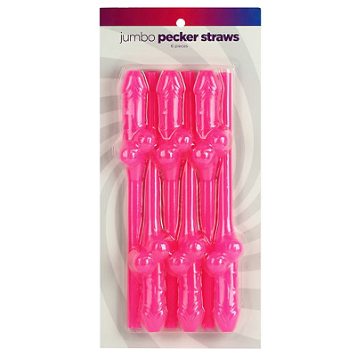 Bachelorette Party Supplies - Penis Straws Jumbo Flex - Pecker