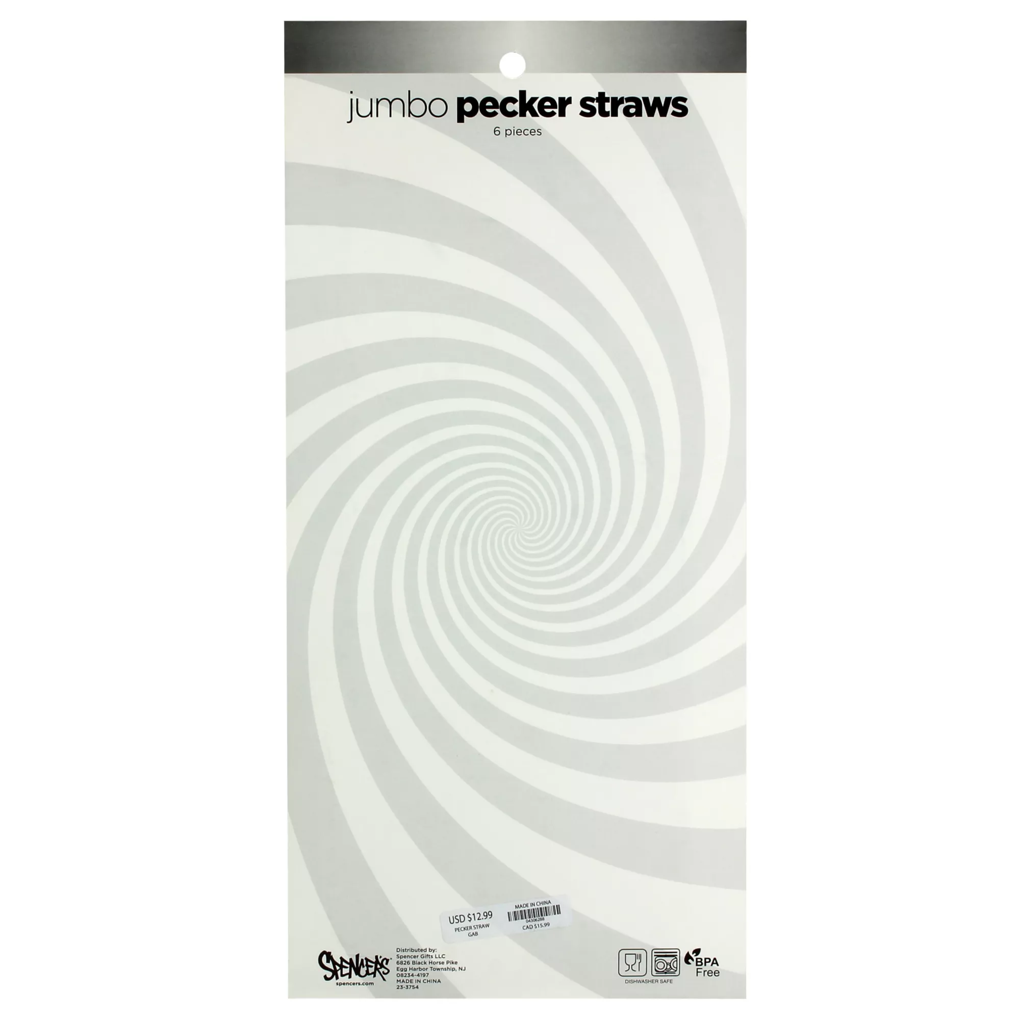 Jumbo Pecker Straws - 6 Pack at Spencer's