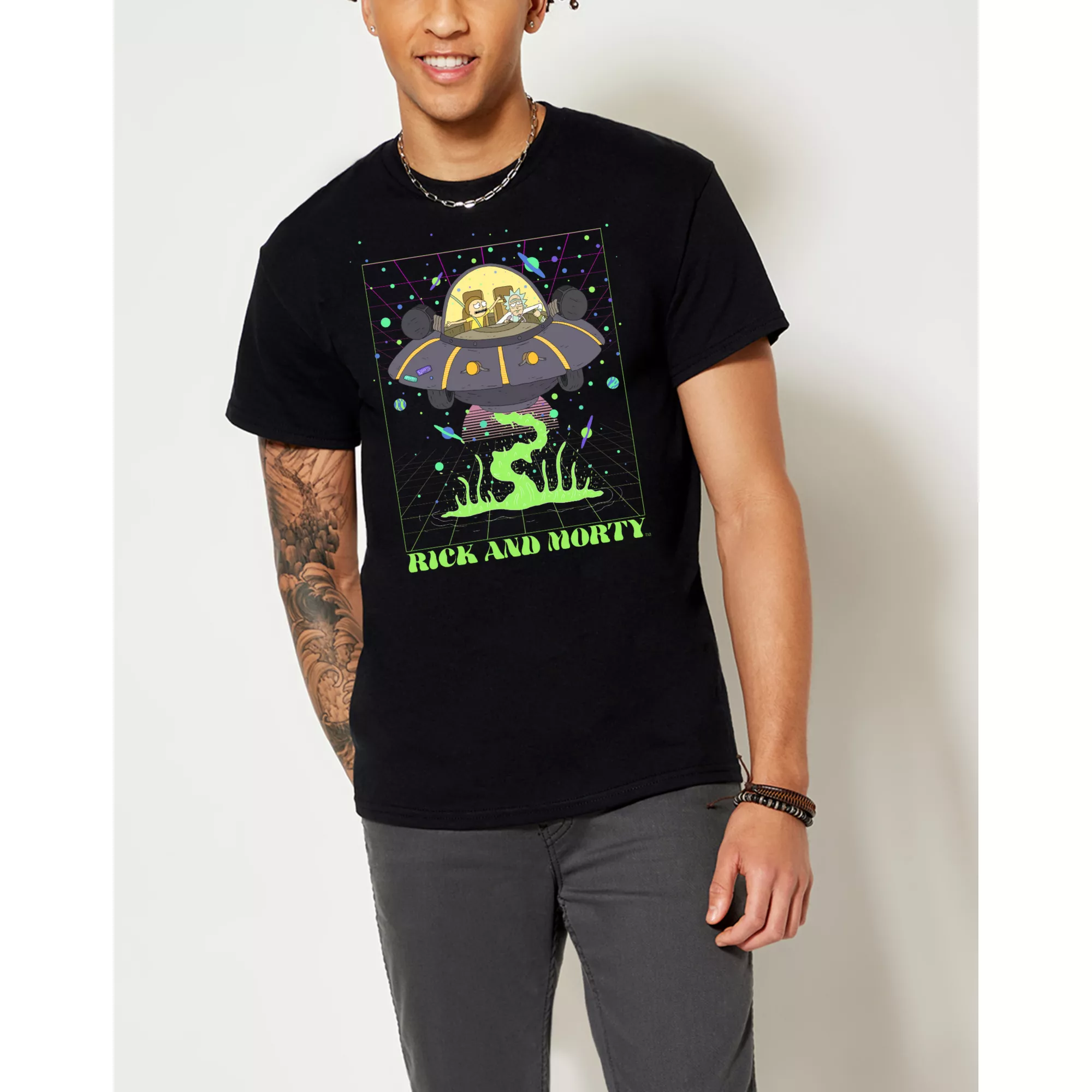 Rick and Morty Spaceship T Shirt at Spencer's