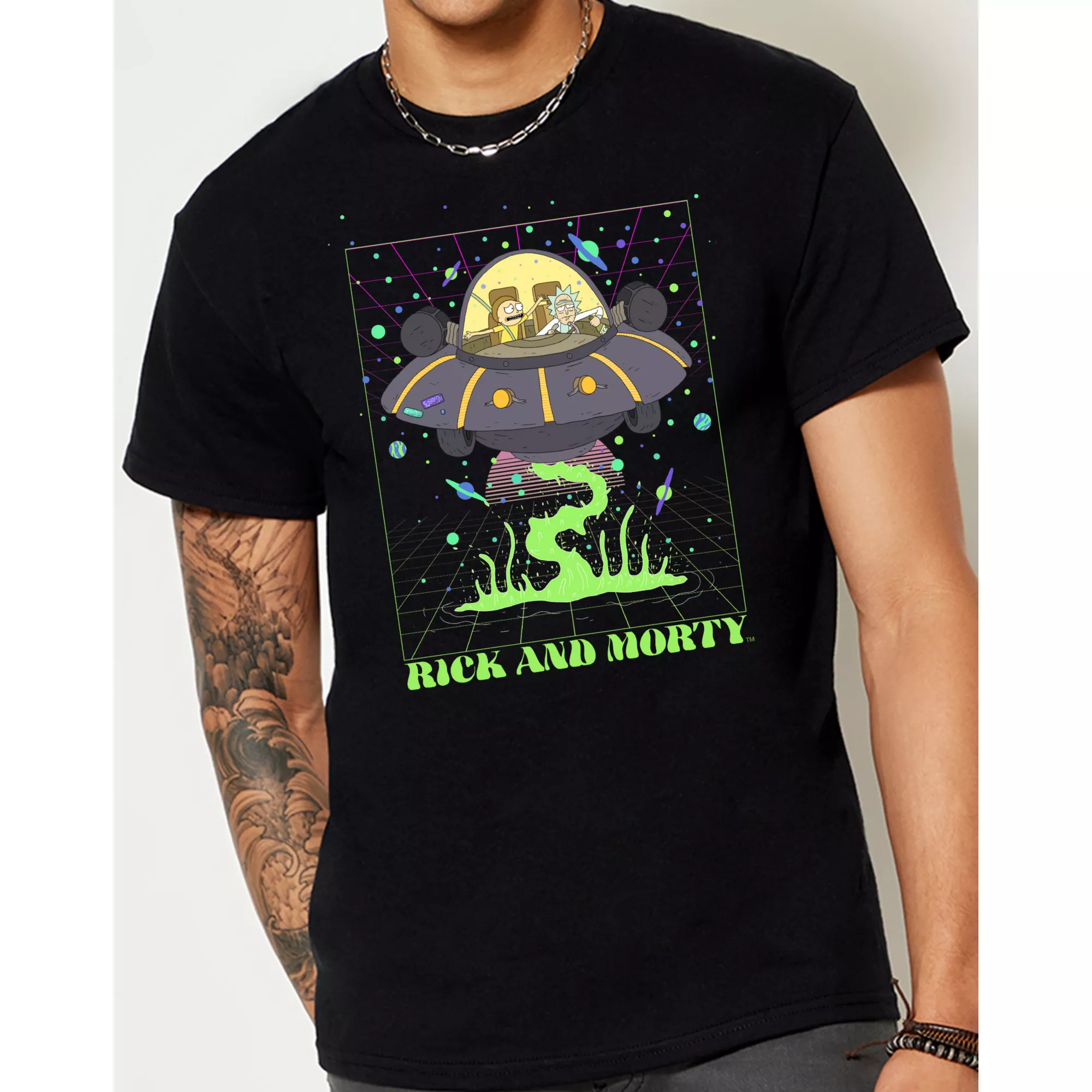 Rick and Morty Spaceship T Shirt at Spencer's