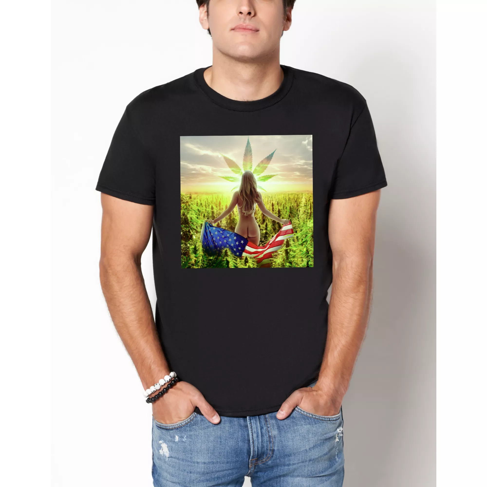 Walking Free Weed Leaf T Shirt - Daveed Benito