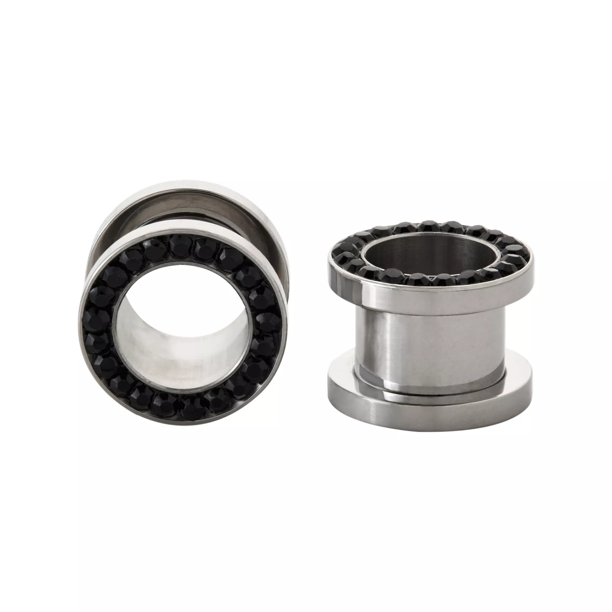 Black CZ Ring Screw Tunnel Plugs at Spencer's