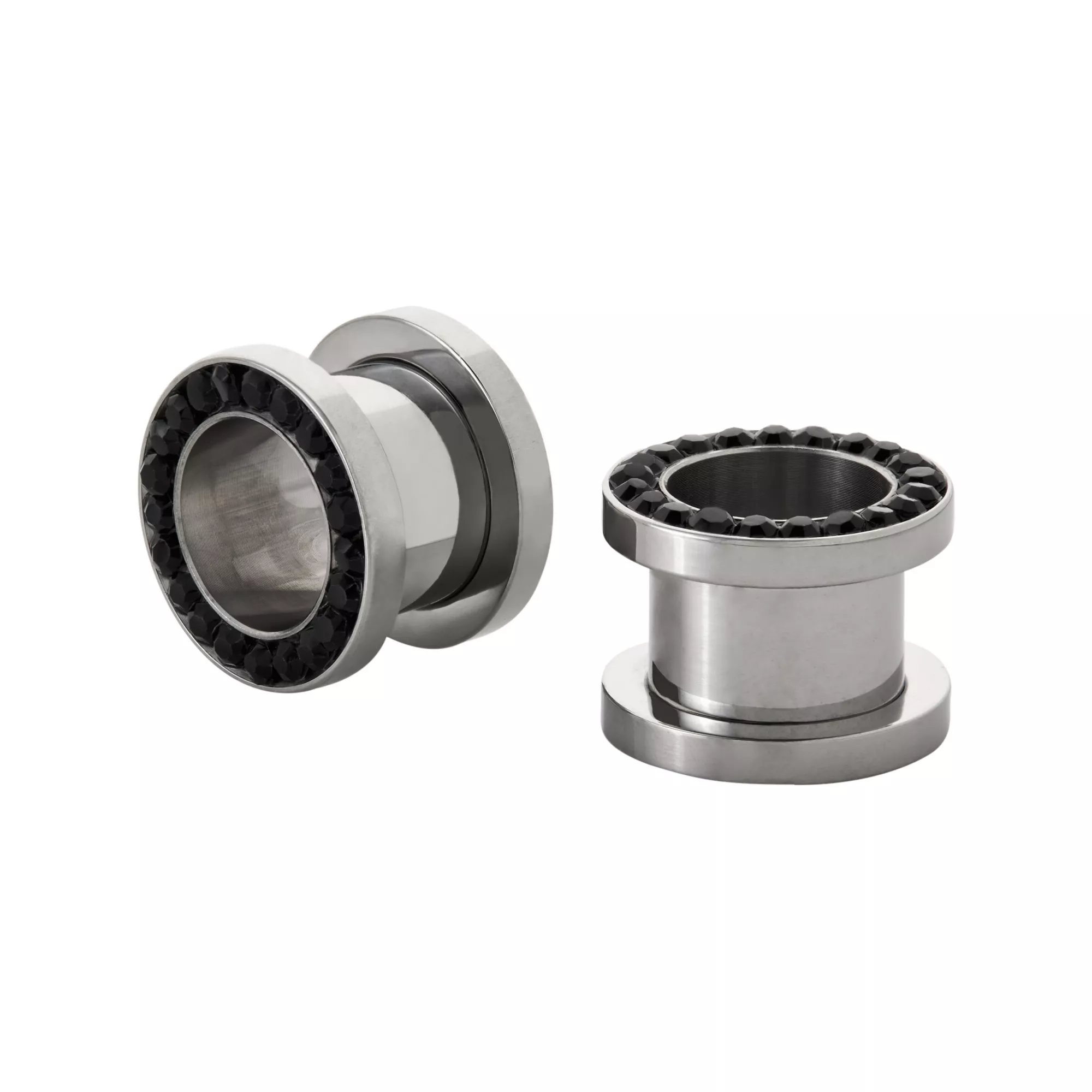 Black CZ Ring Screw Tunnel Plugs at Spencer's