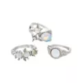 Multi-Pack CZ Opal-Effect Celestial Rings - 3 Pack at Spencer's