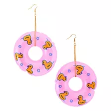 Duck Doughnut Pool Float Dangle Earrings at Spencer's