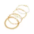 Multi-Pack Goldtone and Pearl-Effect Bracelets - 4 Pack at Spencer's