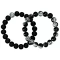 Smoky Black Long Distance Beaded Bracelets - 2 Pack at Spencer's