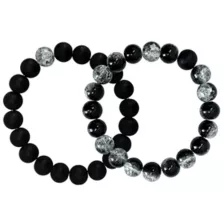 Smoky Black Long Distance Beaded Bracelets - 2 Pack at Spencer's