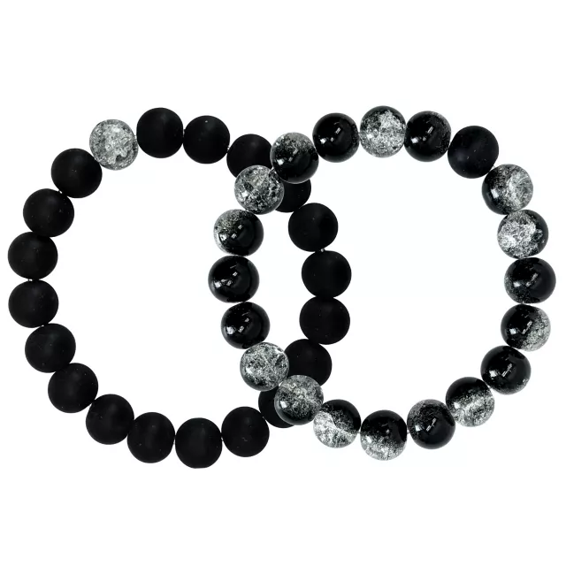 Smoky Black Long Distance Beaded Bracelets - 2 Pack at Spencer's