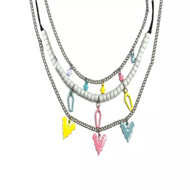 Multi-Pack Pastel Bat Coffin Star Charm Chain Choker Necklace - 3 Pack at Spencer's