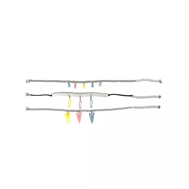 Multi-Pack Pastel Bat Coffin Star Charm Chain Choker Necklace - 3 Pack at Spencer's