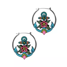 Anchor Hoop Earrings at Spencer's