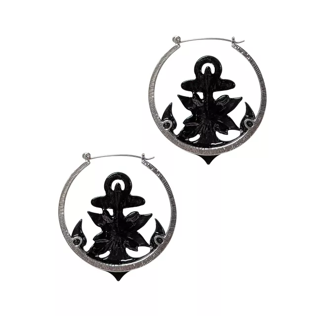 Anchor Hoop Earrings at Spencer's