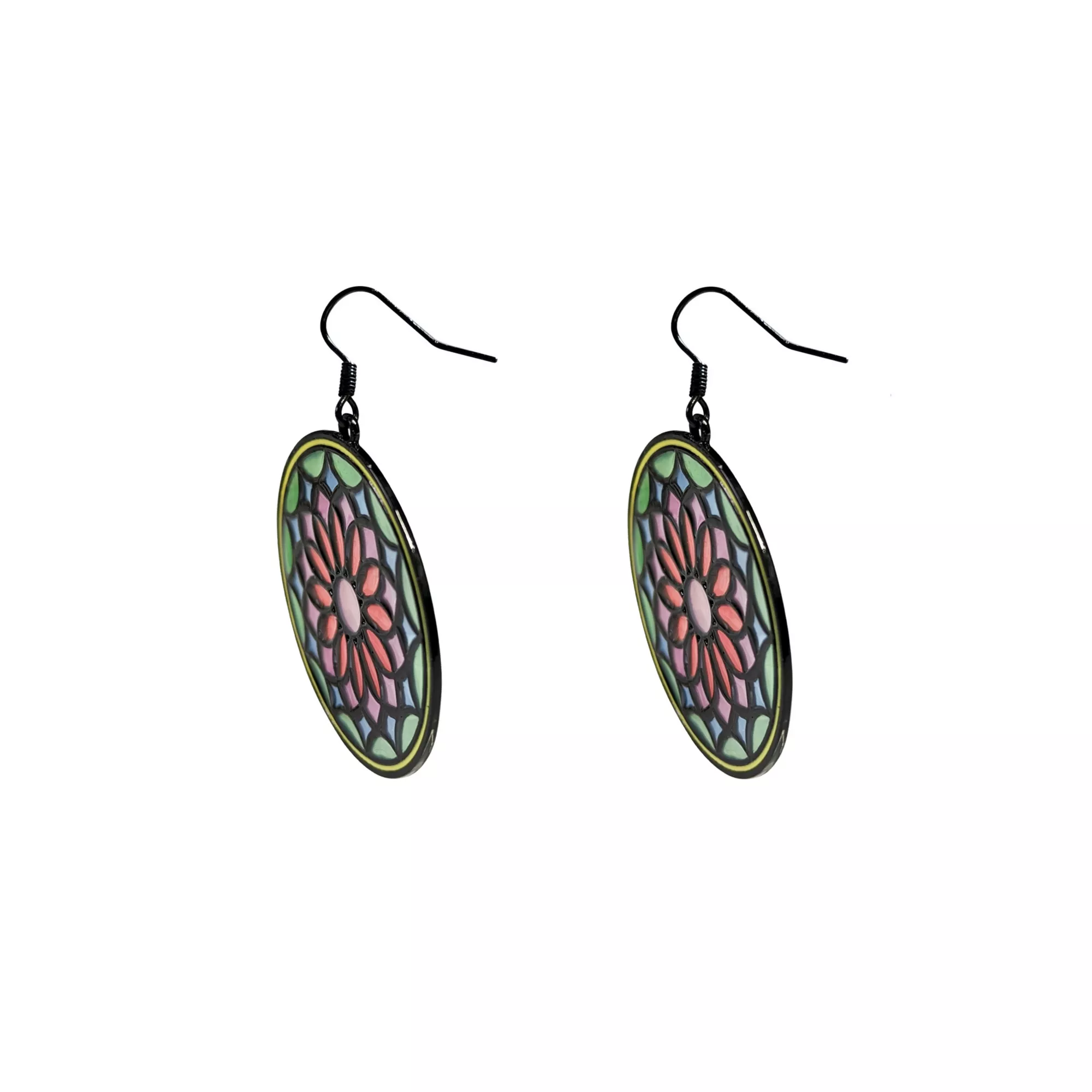 Mandala Stained Glass Dangle Earrings at Spencer's