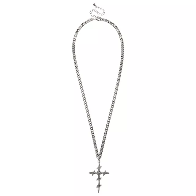 Barbed Cross Pendant Necklace at Spencer's