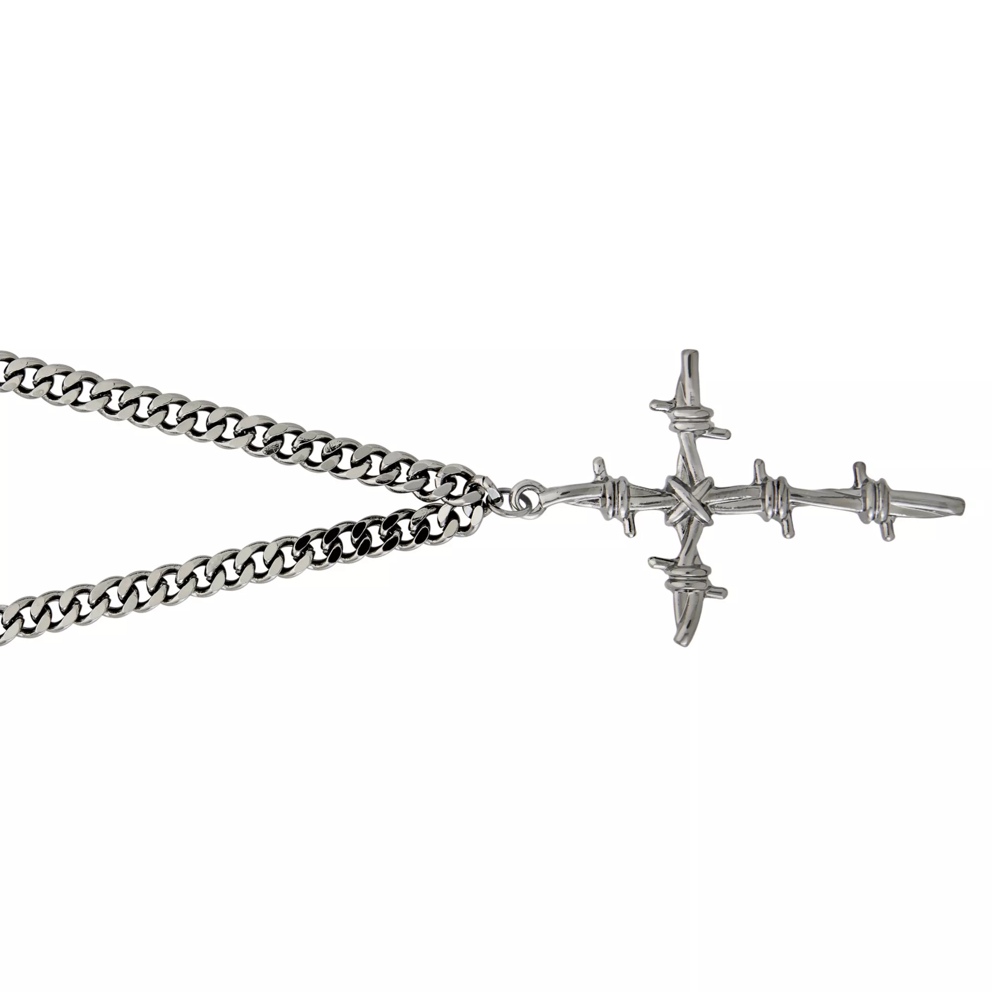 Barbed Cross Pendant Necklace at Spencer's