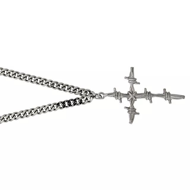 Barbed Cross Pendant Necklace at Spencer's