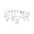 Multi-Pack Silver Skull Scorpion and Dice Stud and Huggie Hoop Earrings - 6 Pack at Spencer's