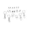 Multi-Pack Silver Grunge Earrings - 9 Pack at Spencer's