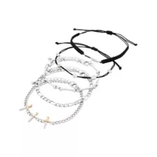 Multi-Pack Bone and Knife Bracelet Set - 5 Pack at Spencer's