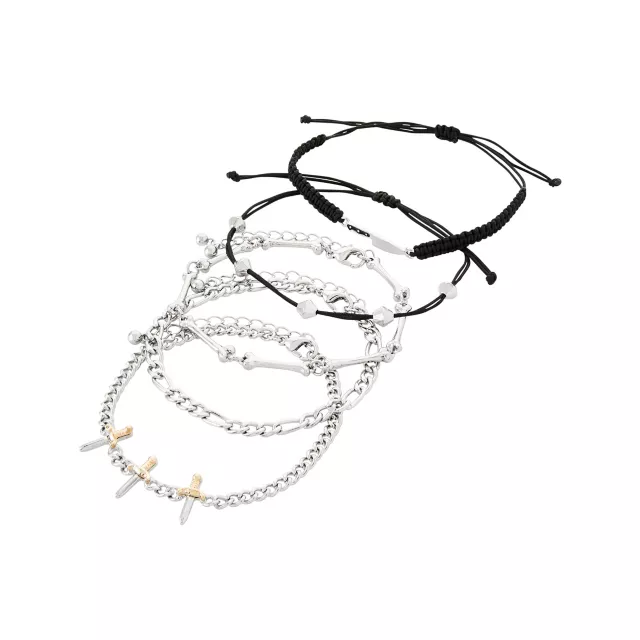 Multi-Pack Bone and Knife Bracelet Set - 5 Pack at Spencer's