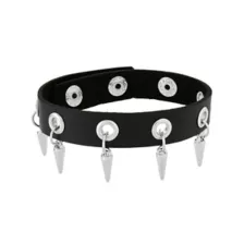 Multi-Pack Silver and Black Spike Chain Bracelets - 5 Pack at Spencer's
