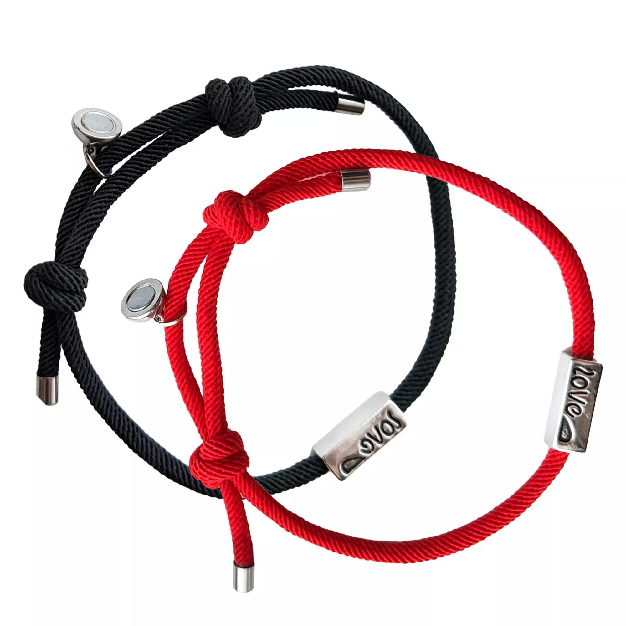 Black and Red Long Distance Cord Bracelets - 2 Pack at Spencer's