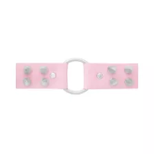 Pink Faux Leather Spiked Choker Necklace at Spencer's