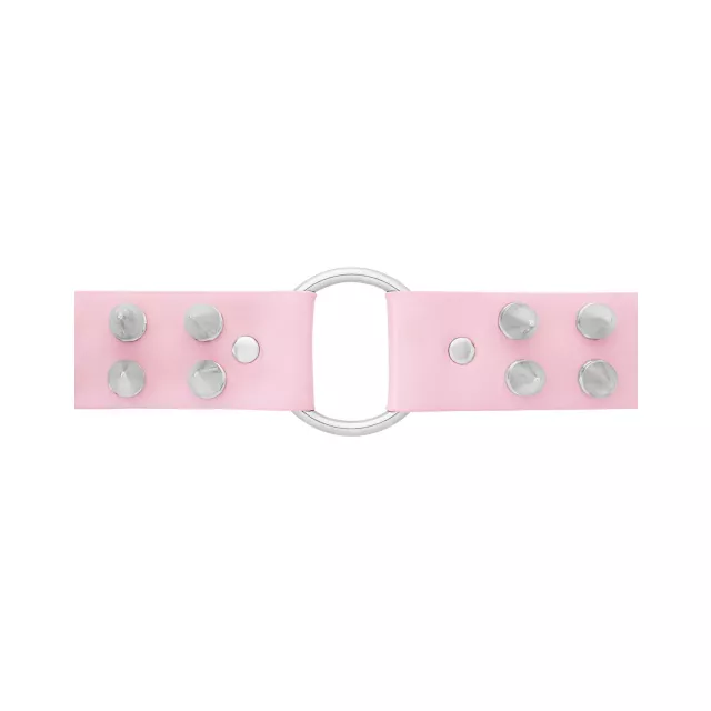Pink Faux Leather Spiked Choker Necklace at Spencer's
