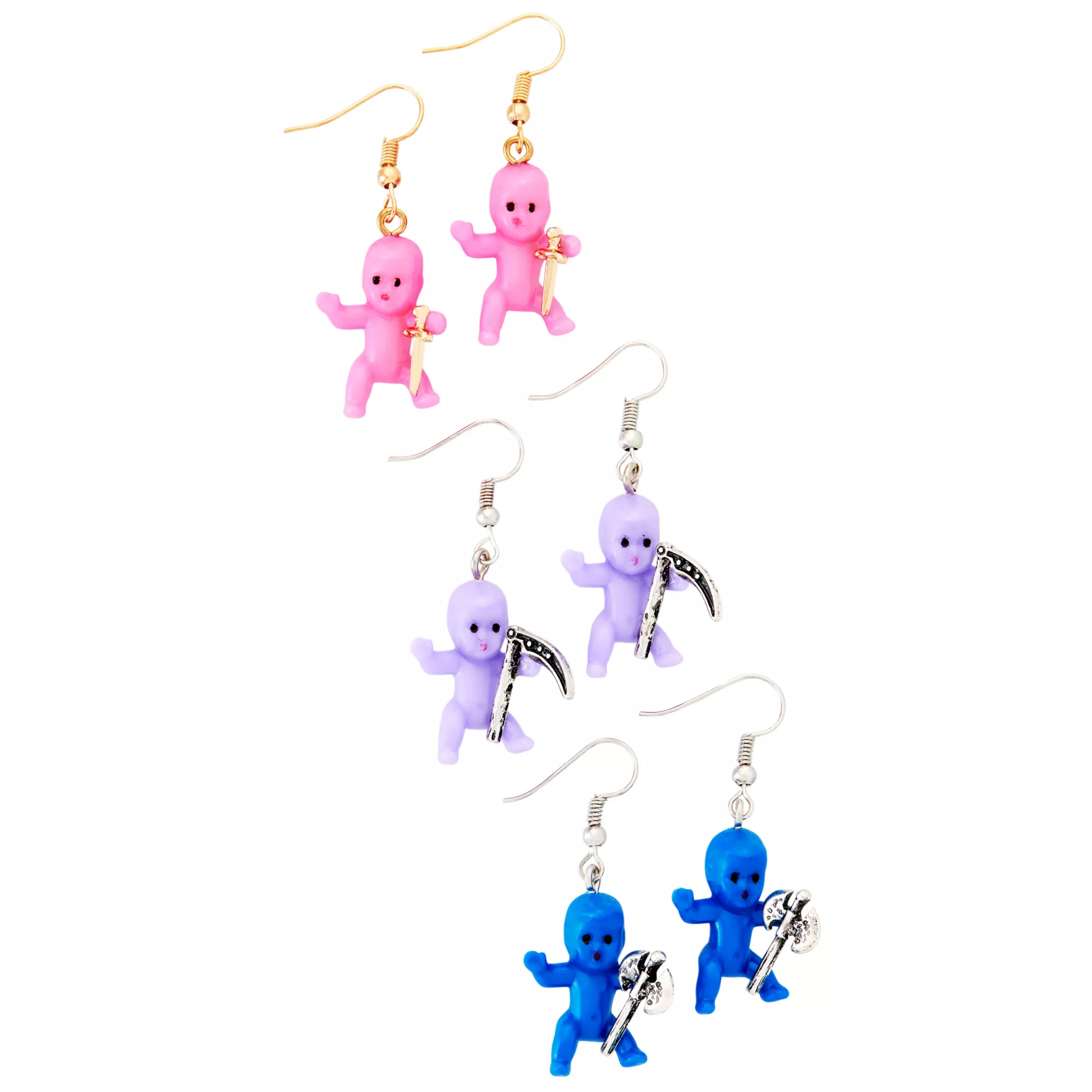 Multi-Pack Babydoll Weapon Earrings - 3 Pair at Spencer's