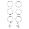 Multi-Pack CZ Playboy Titanium Bunny Hoop Huggie Dangle Earrings 3 Pack - 18 Gauge at Spencer's