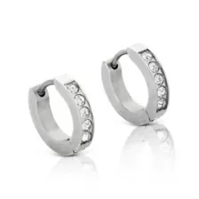 Multi-Pack CZ Playboy Titanium Bunny Hoop Huggie Dangle Earrings 3 Pack - 18 Gauge at Spencer's