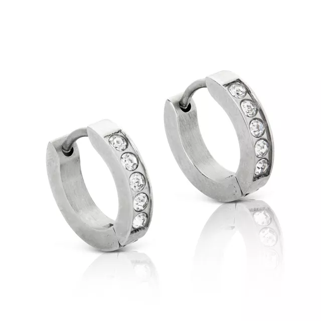 Multi-Pack CZ Playboy Titanium Bunny Hoop Huggie Dangle Earrings 3 Pack - 18 Gauge at Spencer's