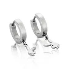 Multi-Pack CZ Playboy Titanium Bunny Hoop Huggie Dangle Earrings 3 Pack - 18 Gauge at Spencer's