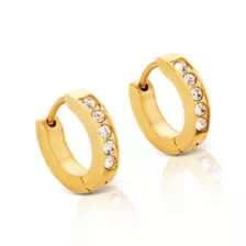 CZ Playboy Bunny Goldtone Titanium Hoop Huggie Dangle Earrings 3 Pack - 18 Gauge at Spencer's
