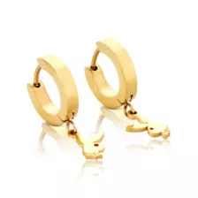 CZ Playboy Bunny Goldtone Titanium Hoop Huggie Dangle Earrings 3 Pack - 18 Gauge at Spencer's