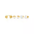 Multi-Pack CZ Goldtone Playboy Bunny Titanium Stud Earrings - 3 Pair at Spencer's