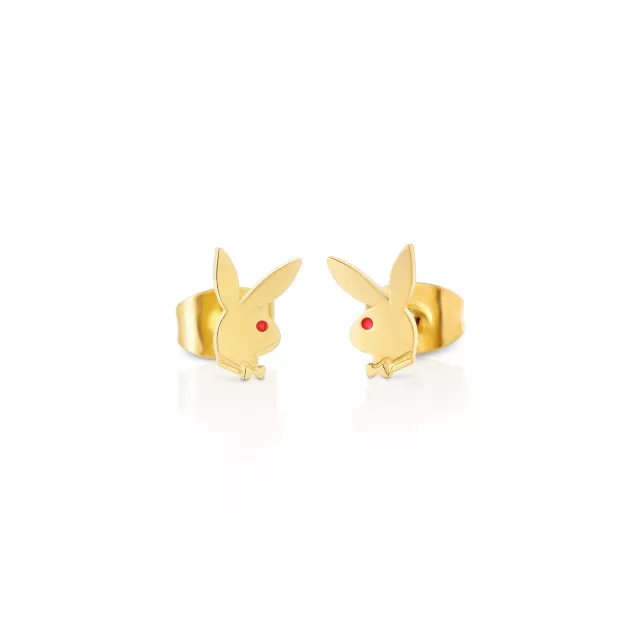 Multi-Pack CZ Goldtone Playboy Bunny Titanium Stud Earrings - 3 Pair at Spencer's