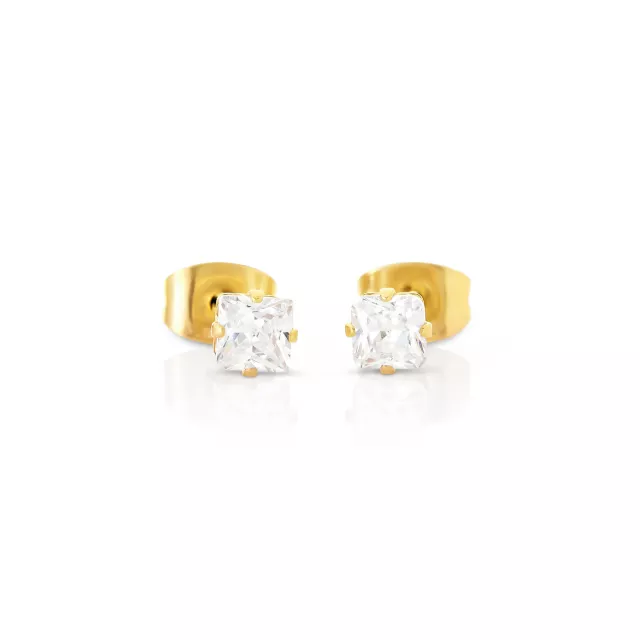 Multi-Pack CZ Goldtone Playboy Bunny Titanium Stud Earrings - 3 Pair at Spencer's