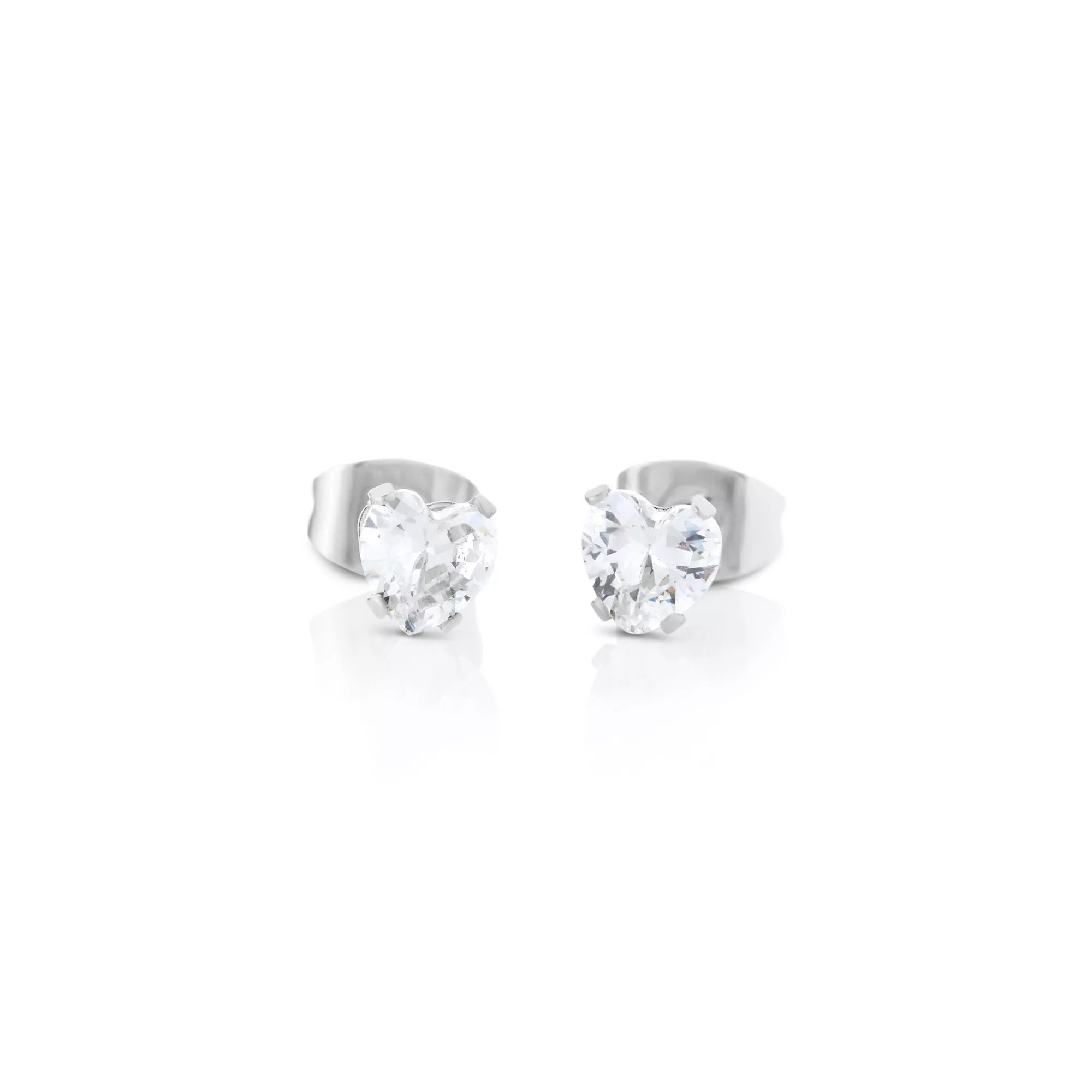 Multi-Pack CZ Silvertone Playboy Bunny Titanium Heart Stud Earrings 3 Pair - 20 Gauge at Spencer's