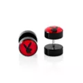 Black and Red Playboy Titanium Fake Plugs - 16 Gauge at Spencer's