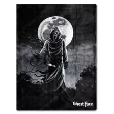 Ghost Face Moon Double Sided Fleece Blanket at Spencer's