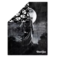 Ghost Face Moon Double Sided Fleece Blanket at Spencer's