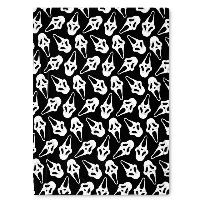 Ghost Face Moon Double Sided Fleece Blanket at Spencer's