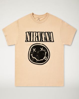 Tan Nirvana Logo T Shirt