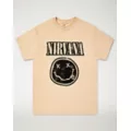 Tan Nirvana Logo T Shirt - Nirvana at Spencer's