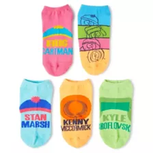Multi-Pack South Park Characters No Show Socks - 5 Pack at Spencer's