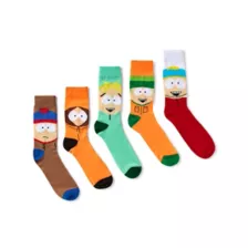 South Park Character Faces Crew Socks - 5 Pack at Spencer's