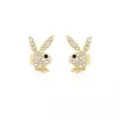 CZ Playboy Goldtone Titanium Stud Earrings - 20 Gauge at Spencer's